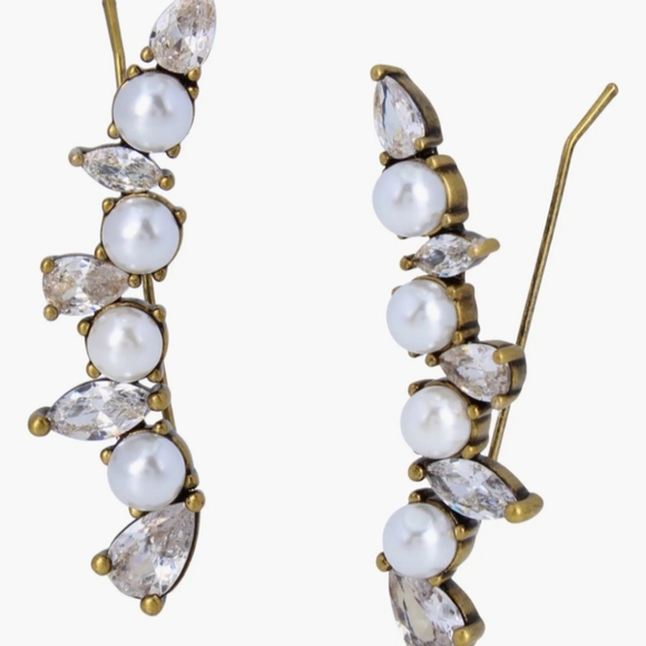 NWT Kurt Geiger Pearl and Rhinestone Earrings - Picture 2 of 6